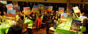 Paint Nite's photo of all of our masterpieces